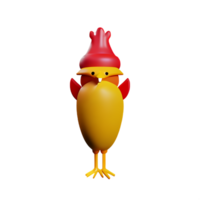 pollo 3d representación icono ilustración png