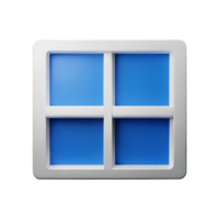 window 3d rendering icon illustration png