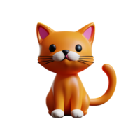 linda gato 3d representación icono ilustración png