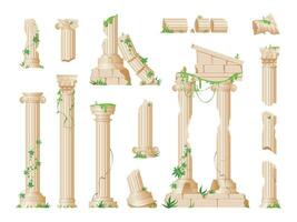 Ruined Columns Set vector