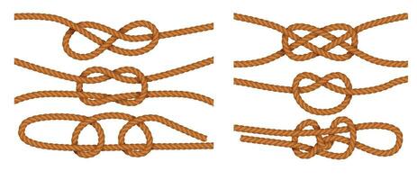 Nautical Knot Types Realistic Set vector