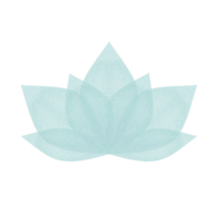 abstrait épanouissement lotus fleur. main tiré translucide bleu l'eau lis. simplement lotus. lotus icône, symbole. aquarelle stylisé illustration pour conception, logo, étiquette png