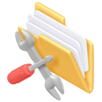 Folder Maintenance Icon, 3d rendering png