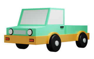 3D Rendering of Cute Toy Car with Transparent Background png