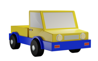 3D Rendering of Cute Toy Car with Transparent Background png