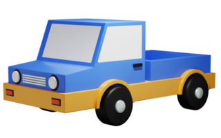 3D Rendering of Cute Toy Car with Transparent Background png