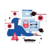 Cyber Crime Flat vector