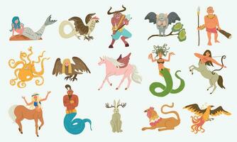 Mythical Creatures Icon Set vector