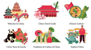 China Flat Set vector