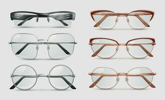 Realistic Glasses Set vector