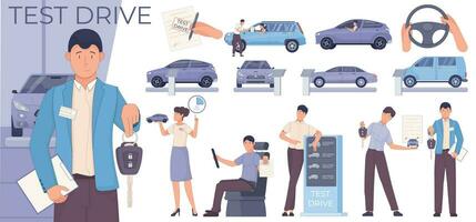 Test Drive Icon Set vector