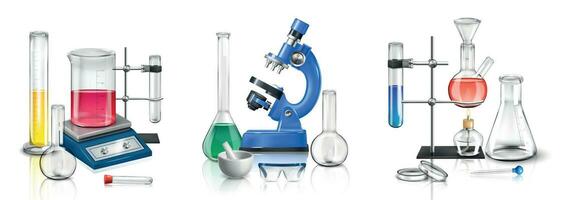 Laboratory Equipment Realistic Compositions vector