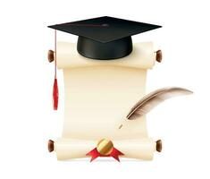 Graduation Diploma Hat Composition vector