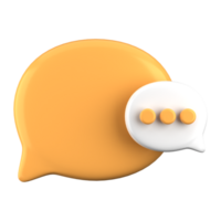 3d rendering of  Speech bubble messages, bell notification, social media communication concept, chat box in social network and messenger. fit for 3d technology design assets png