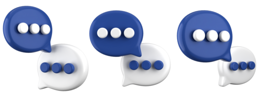 3d rendering of  Speech bubble messages, bell notification, social media communication concept, chat box in social network and messenger. fit for 3d technology design assets png