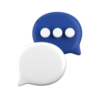 3d rendering of  Speech bubble messages, bell notification, social media communication concept, chat box in social network and messenger. fit for 3d technology design assets png