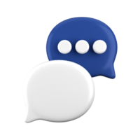 3d rendering of  Speech bubble messages, bell notification, social media communication concept, chat box in social network and messenger. fit for 3d technology design assets png