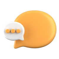 3d rendering of  Speech bubble messages, bell notification, social media communication concept, chat box in social network and messenger. fit for 3d technology design assets png