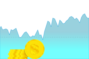 illustration of crypto currency with graph. blockchain concept. financial investment wealth transparent background. png