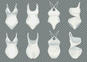 Female Swimsuit White Collection vector