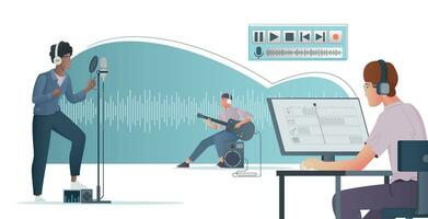 Digital Music Flat Illustration vector