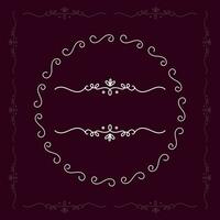 Luxury frame template. Circular pattern. Round ornament. Vintage frame. Greeting card. Wedding invitation. Retro style. Vector logo template, labels and badges