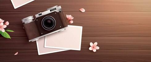 Retro Photo Camera Composition vector