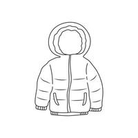 Hand drawn Kids drawing Cartoon Vector illustration winter coat icon Isolated on White Background