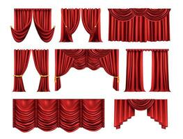 Curtains Backdrop Realistic Set vector