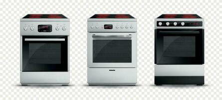 Gas Stoves Transparent Set vector