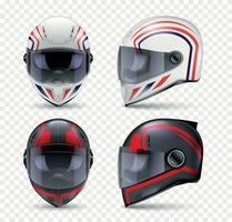 Motorbike Safety Helmets Set vector