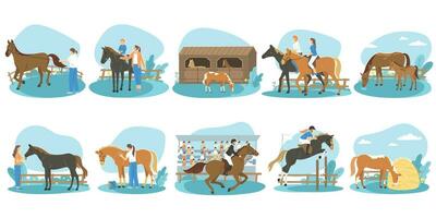 Horse Riding Set vector