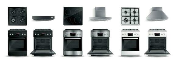 Stove Cooker Hood Set vector