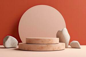 Abstract background for cosmetic product display stone podium minimal background photo