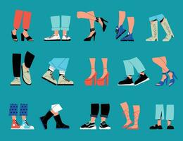 Legs Wearing Shoes Set vector