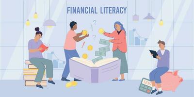 Financial Literacy Illustration vector