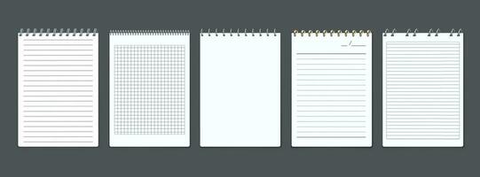 Notebooks Spiral Binders Set vector