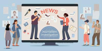 Journalistic Investigations People Composition vector