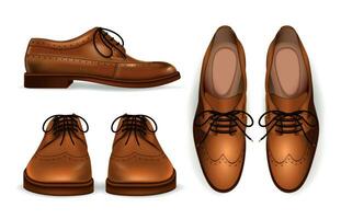 Realistic Mens Boot Set vector