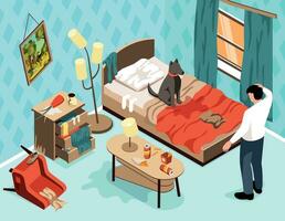 Puppy Behavior Problem Isometric Background vector