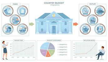 Budget Country Government Infographics vector