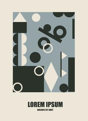 abstract geometric retro poster with text vector illustration