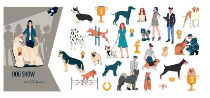 Dog Show Flat Composition vector