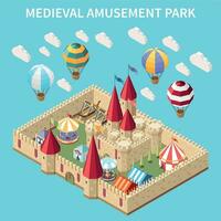 Medieval Amusement Park Composition vector