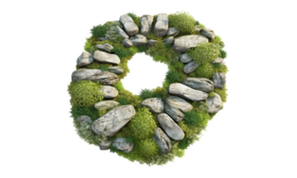 pathway created with irregularly shaped stepping stones, giving a natural on transparent backgrounds . AI Generated png