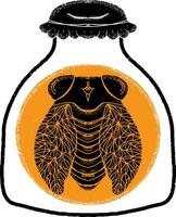 a jar with an insect inside vector