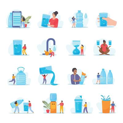 Water Balance Icons Collection