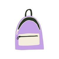 hand drawn school bag. vector illustration in flat style.