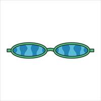 maravilloso Gafas de sol en retro hippie estilo . geométrico resumen vector gafas en 1970 vector plano ilustración.