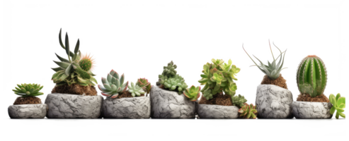 petit rochers et cactus et vert désert lumière du soleil . ai généré png
